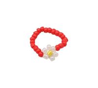 XIRUIFI Cute Daisy Flower Beaded Bracelet For Women Fashion Bohemian Colorful Lovely Charm Stretch Bangle Party Gift Jewelry(Ring 01)