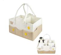 xiruiubao Changing Organiser Home Felt Material Nappy Wrap Organiser, Changing Basket with Removable Compartments, Weekly Bed Changing Bag Organiser for Toys Picture Books Snacks Office Supplies