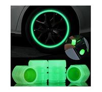XIRUJNFD Universal Fluorescent Car Tire Valve Caps 4pcs, Luminous Tire Valve Stem Caps, Fluorescent Car Tire Valve Caps for Most Cars, Truck, SUV, Motorcycles, Bike (Green,16pcs)