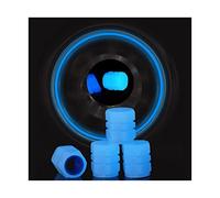 XIRUJNFD Universal Fluorescent Tire Valve Caps - 4pcs Luminous Stem Caps for Cars, Trucks, SUVs, Motorcycles & Bikes (Blue, 20pcs)