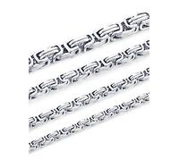 XIRUVE 4mm/5mm/6mm/8mm Width 18-30 Inches Length Stainless Steel Byzantine Chain Necklace for Men