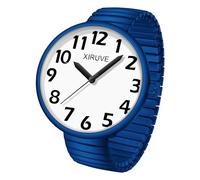 XIRUVE Big Numbers Easy Read Super Large Face Stainless Steel Elastic Strap Women's Men's Analog Quartz Wrist Watch