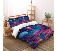 XIRYERSD Astronaut Bedding Set Theme Bedspread Starry Sky Themes Duvet Cover Set Microfiber Comforter Cover for Boys&Girls with Pillowcase Double（200x200cm）