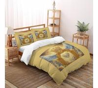 XIRYERSD Crown Wings 3 Pieces Duvet Cover,3D Printed Aesthetic Sky Creatures Bedding Set,2 Pillowcases,Hidden Zipper,Microfiber Quilt Cover,Super King（260x220cm）