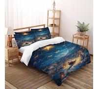 XIRYERSD Santa Claus Snowy Bedding Set 3D Design Christmas Themes Duvet Cover Set Microfiber Quilt Cover Suitable for Family,couple,children Pillowcase Double（200x200cm）