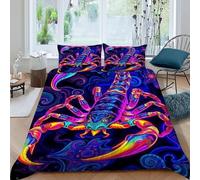 XIRYERSD Scorpion Nebula Bedding Set 3D Design Neon DesertAnimal Duvet Cover Set Microfiber Quilt Cover Universal for All Seasons with Pillowcase King（220x240cm）