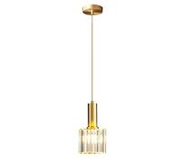 XIRYTU-H Modern Mini Crystal Pendant Light for Kitchen Island Dining Room Bedroom,Gold Base Crystal Ceiling Lamp Hanging Light (1-Light)