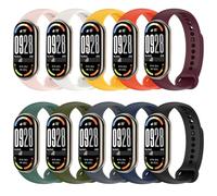 Xisair 10PCS Straps Compatible with Xiaomi Band 8 - Multicolour Silicone Sport Strap, Waterproof, Breathable, Suitable for Xiaomi Band 8 NFC