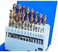 XISEHU Cobalt Drill Set 1/16-3/8 inch 21PCS M35 High Speed Steel Round Shank Twist Bar Drill Bits for Stainless Steel, Hard Metal, Cast Iron, Plastic and Wood