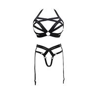 XISESEA Women Cage Bra Harness Elastic Hollow Out Strappy Bra Lingerie Goth Cupless Body Harness, Isy062-k021, One Size