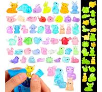 XISHAN 100PCS Mystery Mini Resin Animals Blind Bag Tiny Farm Animals Glow in The Dark 30+ Styles Figurines for Fairy Garden Aquarium Micro Landscaping Decoration