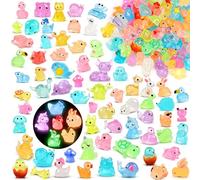 XISHAN 150PCS Mini Resin Animals Tiny Farm, Ocean Resin Animals Glow in The Dark 30+ Styles Figurines for Fairy Garden Aquarium Micro Landscaping Decoration(Color)
