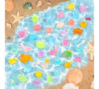 XISHAN 40PCS Luminous Ocean Mini Resin Sea Creature for Crafts Dollhouse Miniatures Mini Animals Plastic Sea Animals Marine Life Bulk for Fairy Garden Aquarium Micro Landscaping Decoration