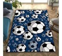Xisnuient 3D Broken Football Graffiti Print Flannel Area Rug, Non-Slip Backing Soft Floor Carpet for Kids Bedroom Living Room Playroom Home Sports Decor, 160x200 cm, Color 1