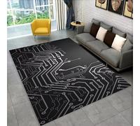 Xisnuient 3D Chip Circuit Board Gaming Rug Flannel Material Neon Print Modern Style Gamer Rug Non Slip Carpet for Living Room Bedroom Sofa Gaming Room Office Decor (COLOR 5,80x120cm)