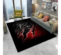 Xisnuient 3D Claw Marks Area Rug, Realistic 3D Visual Effect Black Red Cracked Soft Short Pile Floor Rug, Multiple Sizes for Living Room Bedroom Gaming Room Man Cave Home Office (COLOR-3,100x120cm)