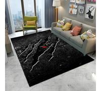Xisnuient 3D Claw Marks Area Rug, Realistic 3D Visual Effect Black Red Cracked Soft Short Pile Floor Rug, Multiple Sizes for Living Room Bedroom Gaming Room Man Cave Home Office (COLOR-2,45x120cm)