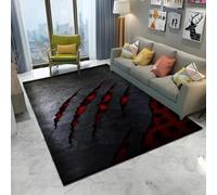 Xisnuient 3D Claw Marks Area Rug, Realistic 3D Visual Effect Black Red Cracked Soft Short Pile Floor Rug, Multiple Sizes for Living Room Bedroom Gaming Room Man Cave Home Office (COLOR-4,160x200cm)