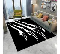 Xisnuient 3D Claw Marks Area Rug, Realistic 3D Visual Effect Black Red Cracked Soft Short Pile Floor Rug, Multiple Sizes for Living Room Bedroom Gaming Room Man Cave Home Office (COLOR-5,100x120cm)