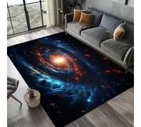Xisnuient 3D Galaxy Black Hole Area Rug, Non-Slip Universe Nebula Floor Carpet, Soft Washable Space Themed Rug for Living Room Bedroom Office, Modern Cosmic Decor Rug (COLOR-3,80x120cm)