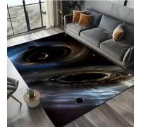 Xisnuient 3D Galaxy Black Hole Area Rug, Non-Slip Universe Nebula Floor Carpet, Soft Washable Space Themed Rug for Living Room Bedroom Office, Modern Cosmic Decor Rug (COLOR-4,160x200cm)
