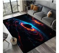 Xisnuient 3D Galaxy Black Hole Area Rug, Non-Slip Universe Nebula Floor Carpet, Soft Washable Space Themed Rug for Living Room Bedroom Office, Modern Cosmic Decor Rug (COLOR-5,120x180cm)