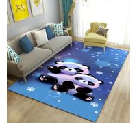 Xisnuient 3D Printed Cute Panda Flannel Area Rug, Ultra Soft Non-Slip Washable Gaming Carpet, Ideal for Bedroom, Living Room, Hallway, Study and Modern Home Interior Decoration (Color 6,100x120cm)
