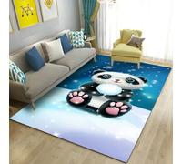Xisnuient 3D Printed Cute Panda Flannel Area Rug, Ultra Soft Non-Slip Washable Gaming Carpet, Ideal for Bedroom, Living Room, Hallway, Study and Modern Home Interior Decoration (Color 5,100x120cm)