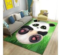 Xisnuient 3D Printed Cute Panda Flannel Area Rug, Ultra Soft Non-Slip Washable Gaming Carpet, Ideal for Bedroom, Living Room, Hallway, Study and Modern Home Interior Decoration (Color 1,80x160cm)