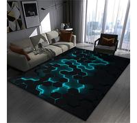 Xisnuient 3D Visual Cool Line Light Style Gaming Rug - Essential Floor Mat for Teenagers Kid's Living Room, Suitable Bedroom E-sports Room Gaming Room for Rug Boys Bedroom (Colour 5,120x160cm)