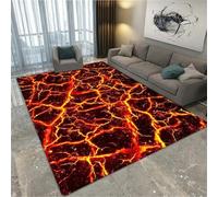 Xisnuient Area Rugs,Game Carpet,Creative Mysterious Volcanic Lava Magma Carpets,Living Room Bedroom,Kids Play Crawl Mat,Teenage Child Boy Gamer Rug,Floor Mat Doormats Home Runner (Color 1,160x200 cm)