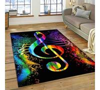 Xisnuient Big Area Rug Guitar Music Notes Pattern Living Room Bedroom Rugs Kitchen Hallway Runner Non-slip Floor Mats Door Mat Step Mat Bath Mats Home Decor (Multi 4,80x160 cm)