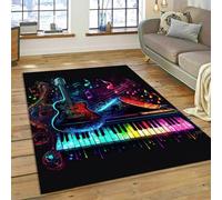 Xisnuient Big Area Rug Guitar Music Notes Pattern Living Room Bedroom Rugs Kitchen Hallway Runner Non-slip Floor Mats Door Mat Step Mat Bath Mats Home Decor (Multi 1,100x150 cm)