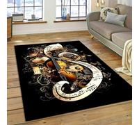 Xisnuient Big Area Rug Guitar Music Notes Pattern Living Room Bedroom Rugs Kitchen Hallway Runner Non-slip Floor Mats Door Mat Step Mat Bath Mats Home Decor (Multi 5,160x200 cm)