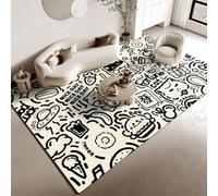 Xisnuient Cartoon Doodle Area Rug, Modern Abstract Non-Slip Living Room Carpet, Soft Washable Large Floor Mat for Bedroom, Playroom, Home Decor (COLOR-3,80x120 cm)