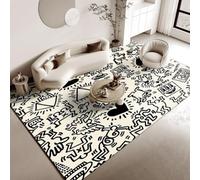 Xisnuient Cartoon Doodle Area Rug, Modern Abstract Non-Slip Living Room Carpet, Soft Washable Large Floor Mat for Bedroom, Playroom, Home Decor (COLOR-5,120x160 cm)