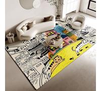 Xisnuient Cartoon Doodle Area Rug, Modern Abstract Non-Slip Living Room Carpet, Soft Washable Large Floor Mat for Bedroom, Playroom, Home Decor (COLOR-1,120x160 cm)