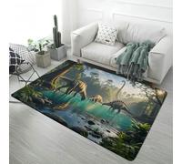 Xisnuient Children's Play Rugs with Forest Dinosaur and Tyrannosaurus Print, Boys Teen Bedroom Decorative Floor Mats, Anti-slip Gaming Rug for Game Room, Bedside Runner Carpet, 50x80 cm, Color 6