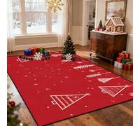 Xisnuient Christmas Elk Old Man Decoration Kids Carpet, Living Room Bedroom Area Rug, Teenage Boys Girls Bedroom Soft Non-Slip Bedside Mats Suitable for New Year Gift Decoration (Colour 4,100x150cm)