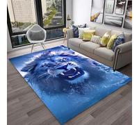 Xisnuient Cool Cyber-style Decorative Rug, Modern 3D Printed Jungle King Lion Visual Floor Mat, Teenagers' and Kids Gaming Room Atmosphere Carpet for Living Room, Boy's Bedrooms (Colour 3,80x160cm)