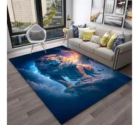 Xisnuient Cool Cyber-style Decorative Rug, Modern 3D Printed Jungle King Lion Visual Floor Mat, Teenagers' and Kids Gaming Room Atmosphere Carpet for Living Room, Boy's Bedrooms (Colour 2,140x200cm)
