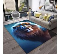 Xisnuient Cool Cyber-style Decorative Rug, Modern 3D Printed Jungle King Lion Visual Floor Mat, Teenagers' and Kids Gaming Room Atmosphere Carpet for Living Room, Boy's Bedrooms (Colour 6,100x150cm)