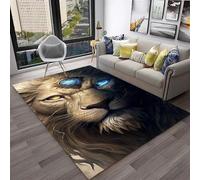 Xisnuient Cool Cyber-style Decorative Rug, Modern 3D Printed Jungle King Lion Visual Floor Mat, Teenagers' and Kids Gaming Room Atmosphere Carpet for Living Room, Boy's Bedrooms (Colour 5,120x160cm)