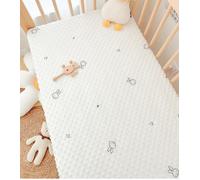Xisnuient Cot Baby Bed Sheets Rabbit Bear Star Moon Prints Fitted Super Soft And Breathable Cot Bed Sheets Cozy Baby Cot Sheets Bedding Bedside Crib Fitted Sheets Fine Gifts (Black White,70x140 cm)