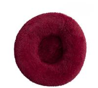 Xisnuient Dog Cat Donut Bed Soft Comfy Plush Puppy Kitten Cuddler Round Bed Anti-Slip Bottom Orthopedic Dog Beds Gift for Small Dogs and Cats (70cm,Red)
