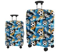Xisnuient Elastic Luggage Cover Washable Suitcase Protector, Printed Travel Luggage Sleeve Dust & Scratch Resistant, Fits 18-32 Inch Suitcases for Family Travel (Color-2,XL)