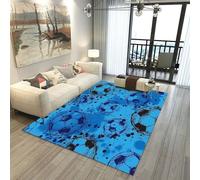 Xisnuient Football Rugs Boys Bedroom Living Room Rug Large 3D Graffiti Football Pattern Rug Blue Green Football Carpet Kids Teens Gaming Mat Washable Nursery Rug Runner Doormat (Blue,80x160cm)