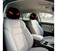 Xisnuient Funny Cartoon Eyes Car Headrest Covers 2 Pack, Universal Fit Soft Elastic Car Seat Head Rest Protector, Cute Black Car Interior Accessories for Men Women (COLOR-2,26x28cm)