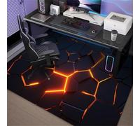 Xisnuient Gaming Area Rug Extra Large Size Esports Style Office Chair Mat Non Slip Scratch Resistant Soft Low Pile Stain Repellent 3D Game Themed Floor Protector for Teenagers Bedroom