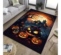 Xisnuient Halloween Non Slip Rug, Pumpkin Haunted House Home Carpet (COLOR-3,120x160cm)